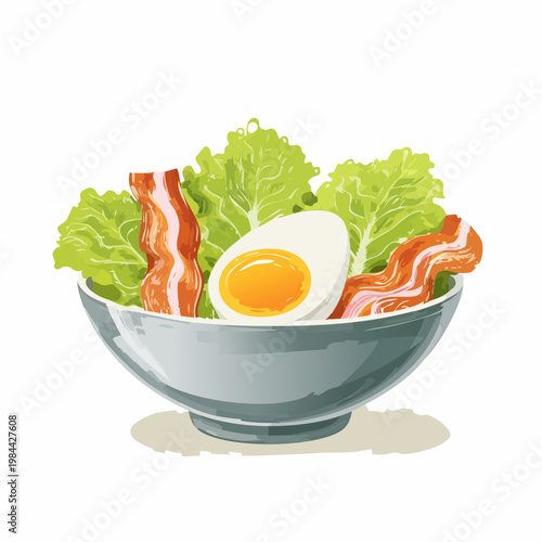 Feldsalat mit Speck und Ei