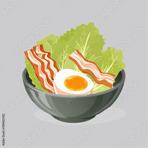 Feldsalat mit Speck und Ei