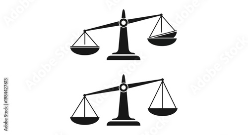 Conceptual illustration of scales of justice, balance, and equality in law and business