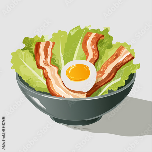 Feldsalat mit Speck und Ei