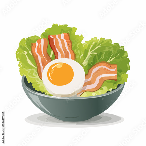 Feldsalat mit Speck und Ei