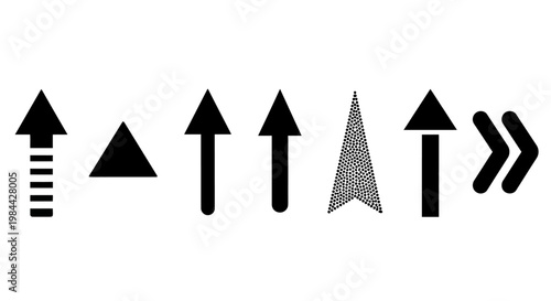 A compelling assortment of black arrow icons featuring varied styles and orientations, perfect for conveying direction, movement, and advancement in digital and print media designs