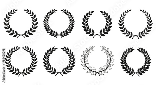Collection of Laurel Wreaths - Symbols of Victory, Achievement, and Honor