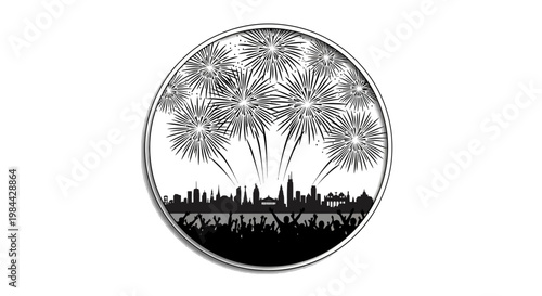 Fireworks exploding in the night sky.