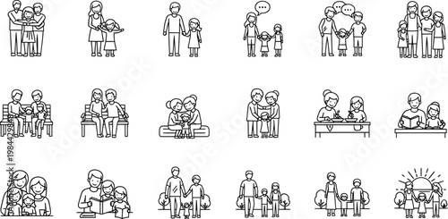 Medieval figures silhouette collection isolated on transparent background