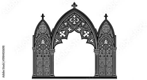 Gothic Arch Architectural Ornate Design.