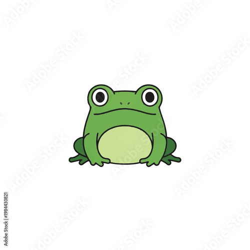 Green Frog Cartoon Character Illustration.