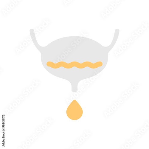Urine drop dripping from bladder. Pattern background for urinary incontinence, uti and cystitis conditions. Urologic disease awareness concept. Medical vector illustration.