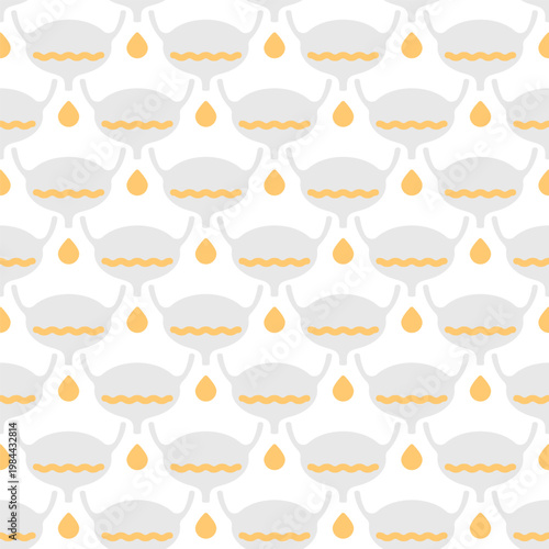 Urine drop dripping from bladder. Pattern background for urinary incontinence, uti and cystitis conditions. Urologic disease awareness concept. Medical vector illustration.
