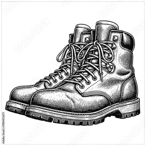 A pair of rugged work boots.