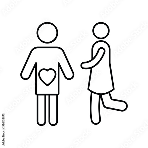 Mutual feelings Vector icon which can easily modify or edit