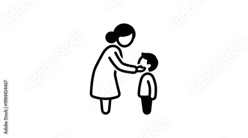 Mother Checking Her Child's Face