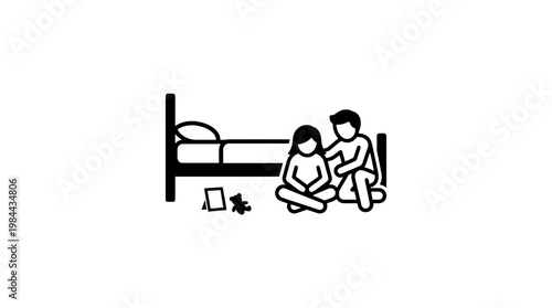 Couple Comforting Each Other in Bedroom