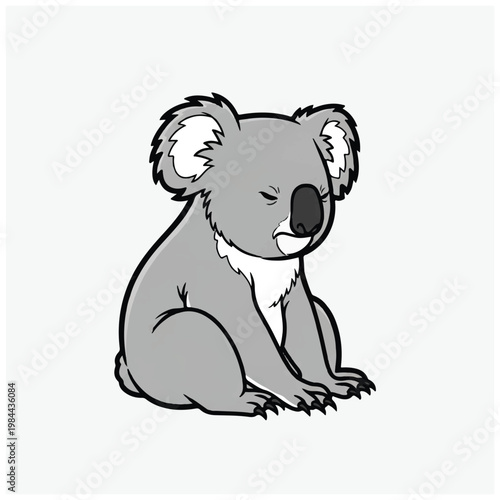 Cute Koala Bear Sitting Down.