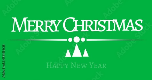 Digital animation of merry christmas and happy new year text banner against black background