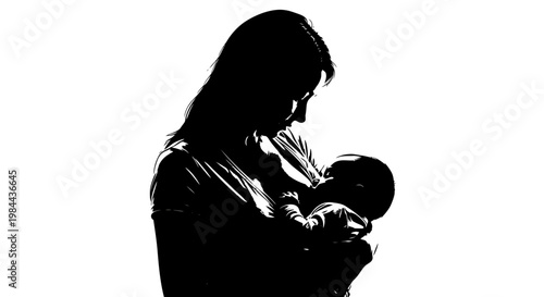 Mother Holding Newborn Baby Close.