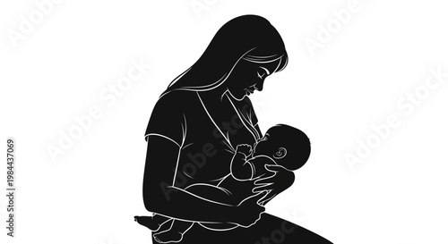 Mother Nursing Baby Close Up.