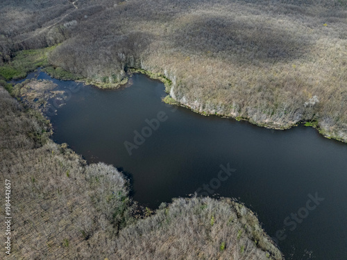 Aerial View of Demirkoy Forest and Woodland Pond in Kirklareli, Turkiye