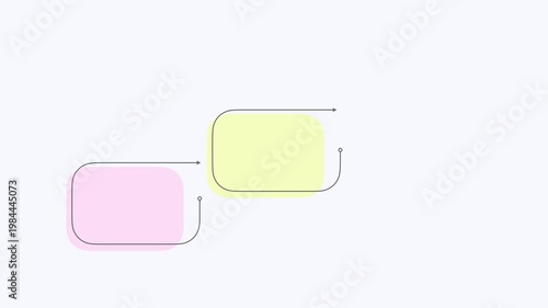 animated video of business infographics multi color  rectangle shape  3, 5 and 6 steps  for workflow, presentation, 4k animation