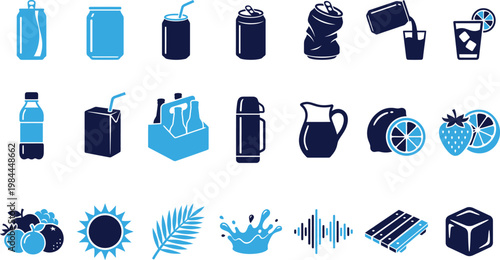 Collection of web design and interface icons for digital applications and services.