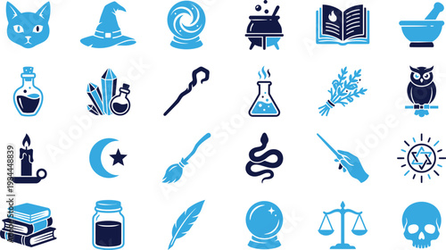 Technology and business icons for digital solutions and online services.