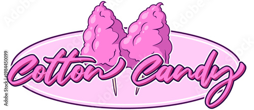 cotton candy logo banner editable text effect font style template design typography