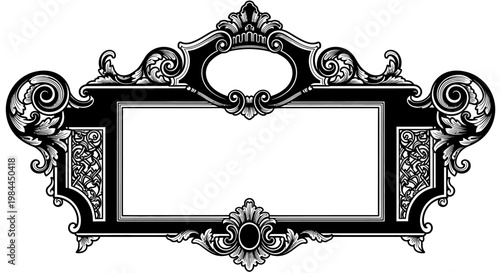 Ornate Black and White Frame Border.