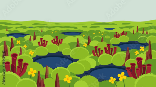 Vibrant Swampy Wetland Ecosystem