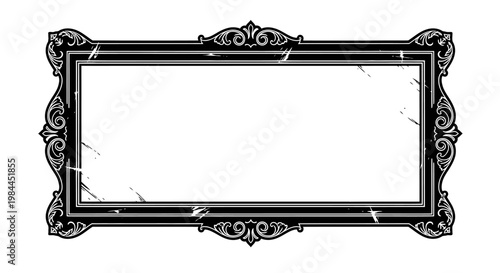 Ornate Black Picture Frame Border.