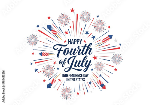 Happy fourth of july independence day greeting card
