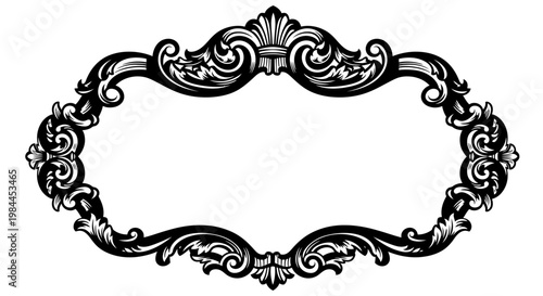 Ornate Metal Frame Decoration Element.