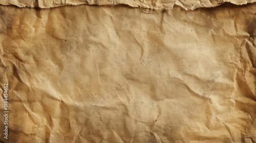 Aged vintage paper with rough texture, torn edges, natural creases, and spots, evoking nostalgic retro style background.