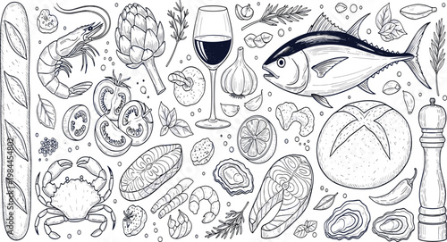 Comprehensive library of 15 black and white line icons featuring various hooks and buckets for outdoor recreation.