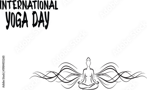International yoga day celebration with a person in lotus pose