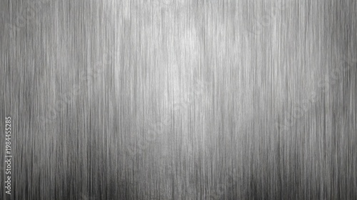 Silver grey brushed metal surface with vertical texture industrial design smooth sleek and shiny