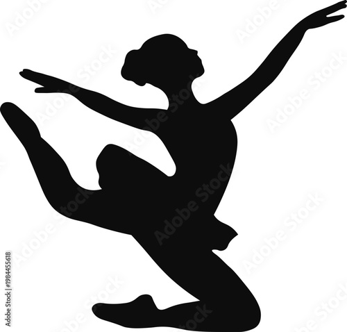 Ballet Dance Silhouette Pose SVG Elegant Classical Dancer Graceful Performance Vector Illustration