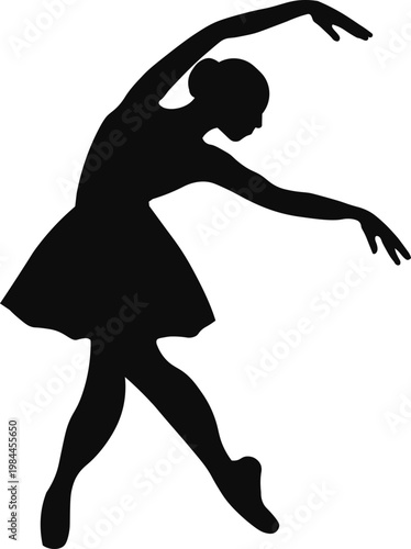 Ballet Dance Silhouette Pose SVG Elegant Classical Dancer Graceful Performance Vector Illustration