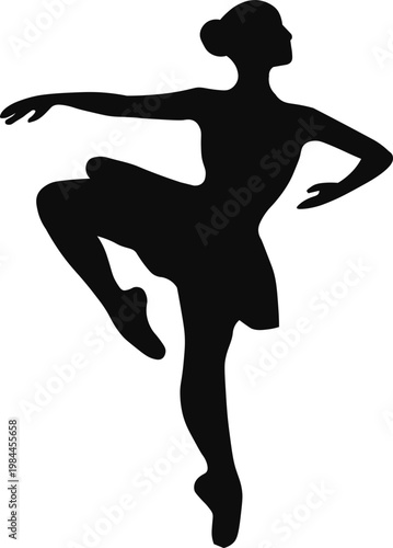 Ballet Dance Silhouette Pose SVG Elegant Classical Dancer Graceful Performance Vector Illustration