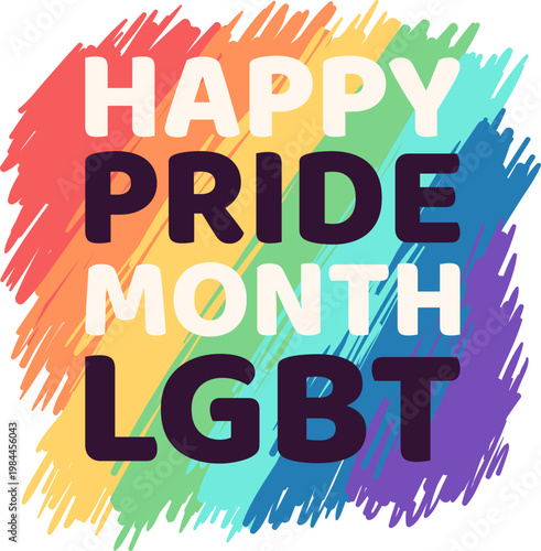 Happy Pride Month LGBT Graphic