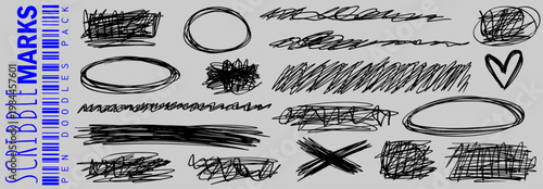 Messy pen strokes mixed with scratch texture, squiggle and doodle lead into line, circle and scribble build a chaotic illustration.