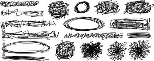 Messy pen strokes meet scratch details, squiggle turns into doodle, line and circle form a textured illustration with playful chaos.