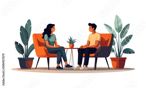 Therapy Counseling Icon – Mental Health Session