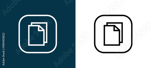 Free Download Black and white copy line icon pair, editable stroke vector illustration for web, mobile apps, UI design, branding, and print from Files and Folders - GFXLoad