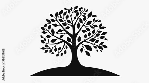 Silhouette tree illustration against white background for design and visuals