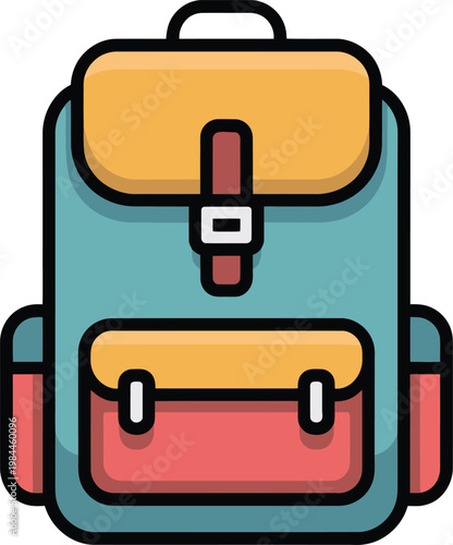 Colorful Outdoor Travel Backpack with Pockets and Straps