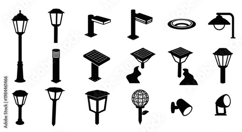 Various Street Lamps and Lighting Fixtures.