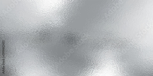 Silver foil texture background with light reflection. Vector realistic illustration of chrome metal surface with glitter gradient effect, abstract shiny texture, translucent glass, platinum wallpaper