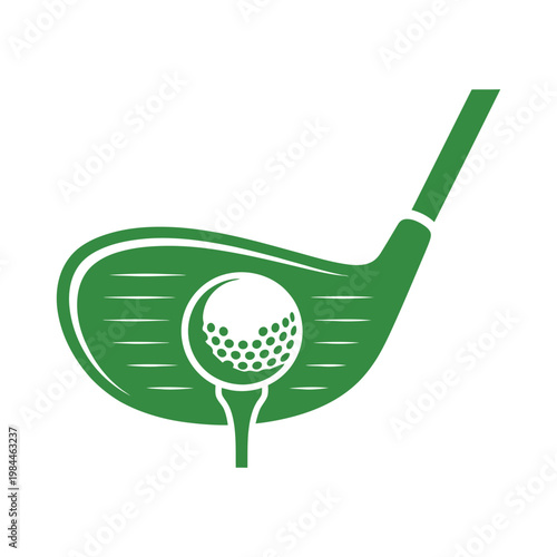 Golf club striking a ball on a tee during a game