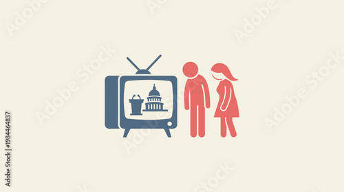 People Watching Political News on TV