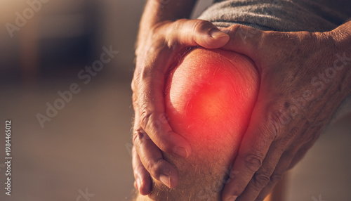 Hands Gripping Swollen Painful Knee